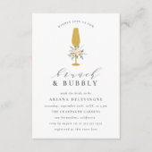 金ゴールドシャンパンウォーターカラーフローラブランチ&バブリー 案内状 (正面)