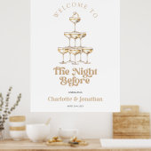 金ゴールドシャンパンエレガントレトロリハーサルディナーサイン ポスター (キッチン)