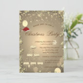 金ゴールドシャンパングラスツリースタークリスマスカンパニー 招待状 (スタンド正面)