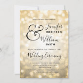 金ゴールドシャンパングラムエレガントウェディング 招待状 (正面)