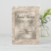 金ゴールドシャンパングリッターゼブラプリントブライダルシャワー 招待状 (スタンド正面)