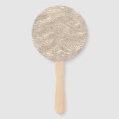 金ゴールドシャンパングリッターゼブラプリント釉薬 ハンドファン (裏面)