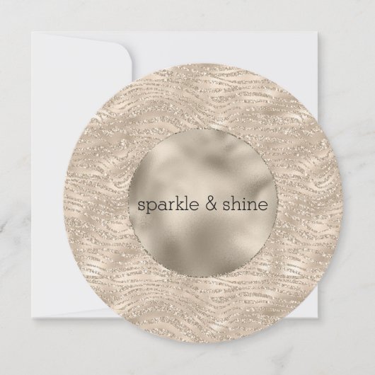 金ゴールドシャンパングリッターゼブラプリント シーズンカード (正面)