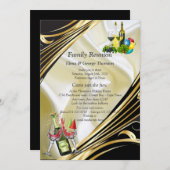 金ゴールドシャンパンシルク懇親会のお知らせ 招待状 (正面/裏面)