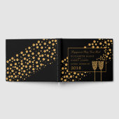 金ゴールドシャンパンバブル婚約パーティ ゲストブック (全面)