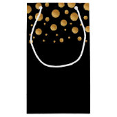 金ゴールドシャンパンバブル婚約パーティ スモールペーパーバッグ (裏面)