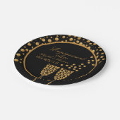 金ゴールドシャンパンバブル婚約パーティ ペーパープレート (アングル)