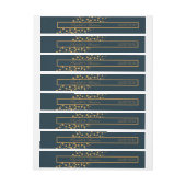 金ゴールドシャンパンバブル – 青と金ゴールド- 結婚s ラップアラウンドラベル (シート)