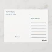 金ゴールドシャンパンバブル – 青&金ゴールド – ありがとう ポストカード (裏面)