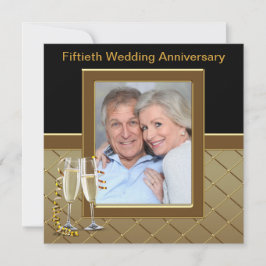 金ゴールドシャンパンフォト50周年記念パーティー 招待状