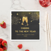 金ゴールドシャンパン応援ニューイヤーイブパーティーナプキンス スタンダードランチョンナプキン (インサイチュ)