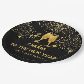 金ゴールドシャンパン応援ニューイヤーイブパーティー ペーパープレート (アングル)