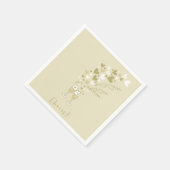 金ゴールドシャンパン応援婚約ウェディングパーティー スタンダードカクテルナプキン (角)