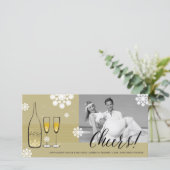 金ゴールドシャンパン応援雪片ニューイヤー写真 シーズンカード (スタンド正面)