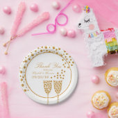 金ゴールドシャンパン結婚バブル ペーパープレート (パーティー)