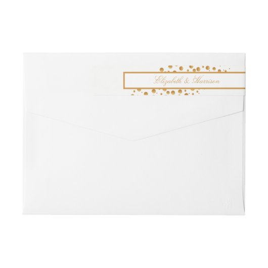 金ゴールドシャンパン結婚バブル ラップアラウンドラベル (裏面)