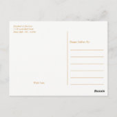 金ゴールドシャンパン結婚泡ありがとう ポストカード (裏面)