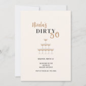 金ゴールドシャンパン30th誕生日パーティーの招待 招待状 (正面)