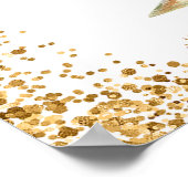 金ゴールドシャンパン50周年結婚歓迎 ポスター (角)