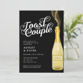 金ゴールドシャンパン | トースト | 婚約パーティインビタ 招待状 (スタンド正面)