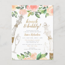 金ゴールドシャンパン&ピーチバラブライダルシャワーブランチ