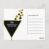 金ゴールドシャンパーニュ大晦日パーティの招待状 ポストカード (裏面)