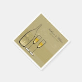 金ゴールドシャンパーネモダンバブルシスタイリッシュック結婚ス スタンダードカクテルナプキン (角)