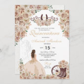 金ゴールドシャンパ素朴ンウェスタンホースキンセアニラ 招待状 (正面/裏面)