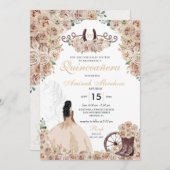 金ゴールドシャンパ素朴ンウェスタンホースキンセアニラ 招待状 (正面/裏面)