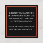 金ゴールドシュガーメープルビジネスカードレッドとブラック スクエア名刺 (裏面)