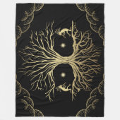 金ゴールドシルエットココペリフリースブランケット フリースブランケット (正面)