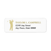 金ゴールドシルエットゴルファー差出人住所ラベル ラベル (正面)