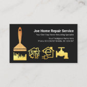 金ゴールドシルエット絵を描ブラシ 名刺 (正面)