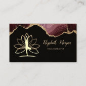 金ゴールドシルエット、ブルゴーニュ海老、ヨガ 名刺 (正面)