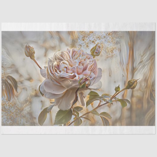 金ゴールドシルクエレガントユニークバラアートドリーム 薄葉紙 (正面)