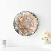 金ゴールドシルクユニークバラアートドリーム ラージ壁時計 (ホーム)