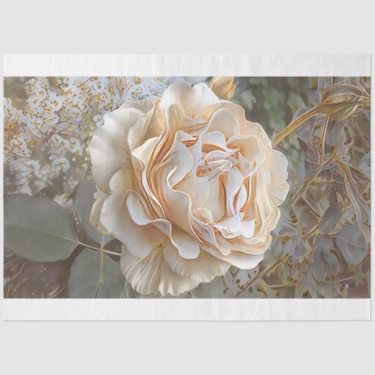 金ゴールドシルクユニークバラアートドリーム 薄葉紙 (正面)