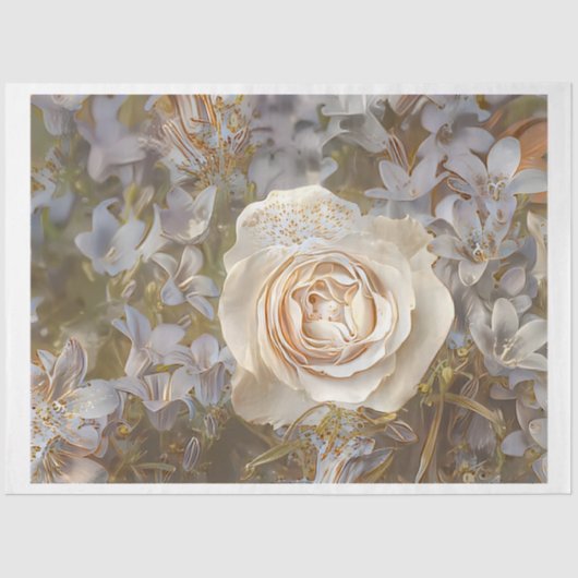 金ゴールドシルク人気があるユニークバラアートドリーム 薄葉紙 (正面)