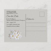 金ゴールドシルク&アイボリー真珠の日付を保存 案内ポストカード (裏面)