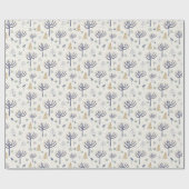 金ゴールドシルバーのクリスマスツリーライトとオーナメント ラッピングペーパー (フラット)