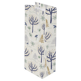 金ゴールドシルバーのクリスマスツリーライトとオーナメント ワインギフトバッグ