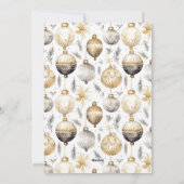 金ゴールドシルバーオーナメントブラックフォトクリスマスカード シーズンカード (裏面)