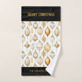 金ゴールドシルバークリスマスオーナメント バスタオルセット (ハンドタオル)