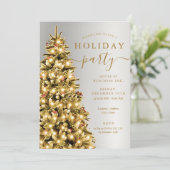 金ゴールドシルバークリスマスツリーカンパニーホリデーパーティー 招待状 (スタンド正面)