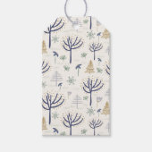 金ゴールドシルバークリスマスツリーズパーソナライズされたライト ギフトタグ (正面)