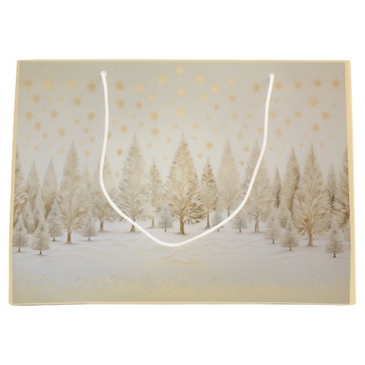 金ゴールドシルバークリスマスツリーズ抱き枕 ラージペーパーバッグ (正面)