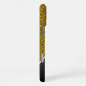 金ゴールドシルバーグリッターグラデーションシックネームモノグラム iPhoneケース (右側面)