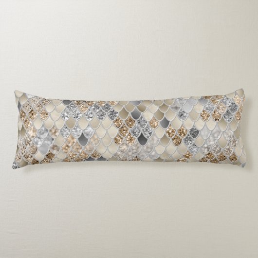 金ゴールドシルバーグレーマーメイドはかりで測グラム#1 ボディピロー (正面)