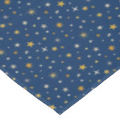 金ゴールドシルバーシニアスターパターンネイビーブルーパーティー テーブルクロス (アングル)