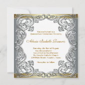 金ゴールドシルバーティール(緑がかった色)ティアラキンセアニェラ 招待状 (裏面)